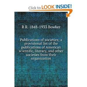   from their organization (9785875013676) R R. 1848 1933 Bowker Books