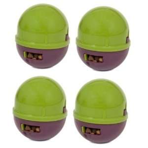  Booda Wobbling Treat Ball Green & Purple 4 pk Pet 