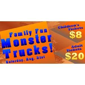  3x6 Vinyl Banner   Monster Trucks, Family Fun Everything 