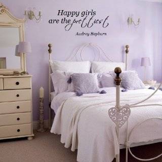 Happy girls are the prettiest Audrey Hepburn 28x11quote wall decal 
