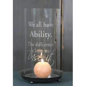  Ability Inspirational Candle Holder & Glass Chimney, Set 
