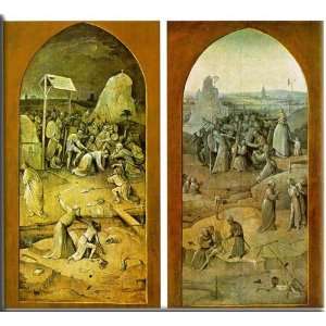   wings of the triptych 30x27 Streched Canvas Art by Bosch, Hieronymus
