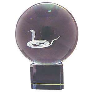 Horoscope Crystal Ball   Snake (3  Chinese Astrology Animal Figurine 