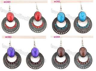 Tibetan Silver rotundity Crystal Earrings er241 244  