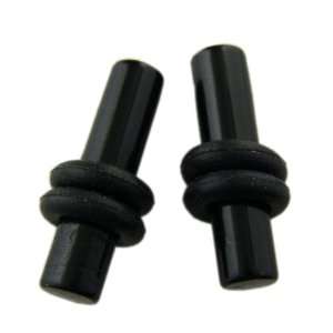   Ear Plugs   Small Black Ear Gauges With O Rings (00 Gauge) Jewelry