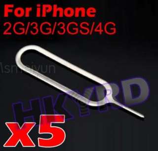 5X Sim Card Tray Eject Pin Key Tool For iPhone 3G 3GS 2G 4G  