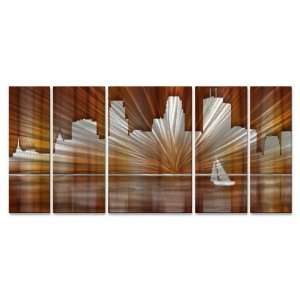  Minneapolis Skyline Abstract painting on metal wall art by artist 
