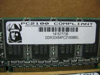 Pair of Elixir M2U25664DS88C3G 75B 256MB PC2100 DDR 266  