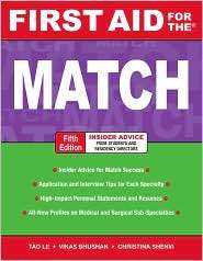 First Aid for the Match, (007170289X), Tao Le, Textbooks   Barnes 