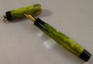 PARKER Duofold Ring Top Vest Fountain Pen & Pencil Green Mother of 