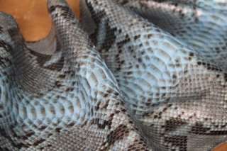 Genuine Python Skin Light Blue w Natural 28cm x 3.25m  