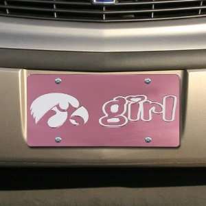  Iowa Hawkeyes Pink Mirrored Iowa Girl License Plate 