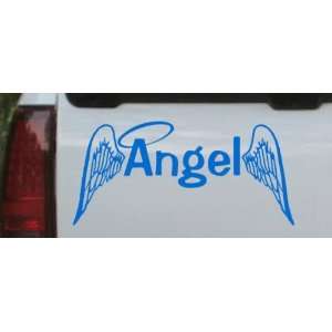 Blue 2.4in X 5in    Angel With Wings Christian Car Window Wall Laptop 