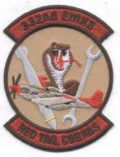 332nd EXPEDITIONARY MAINT SQ RED TAIL COBRAS patch  