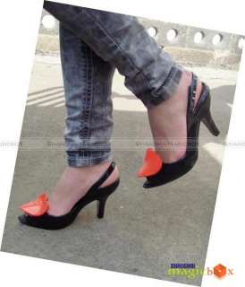 New Women Plastic Jelly Heart Heels Shoes sandals Black Blue Beige 
