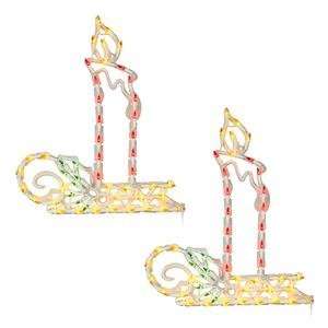   18 Candle Window Decor 50 Multi Color Lights 2 Pack
