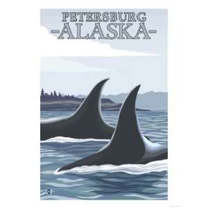  Orca Whales #1, Petersburg, Alaska Giclee Poster Print 