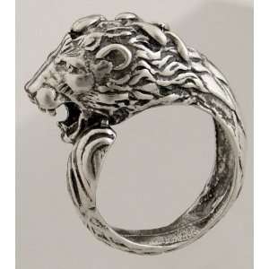  A Spectacular Sterling Silver Lion Head Ring, Made in 
