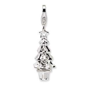   Crystal Christmas Tree W/Lobster Clasp Charm Amore La Vita Jewelry