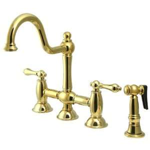 Princeton Brass PKS3792ALBS 8 inch center spread bridge kitchen faucet 