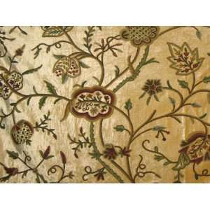  Crewel Fabric Lotus Peruvian Gold Cotton Viscose Velvet 