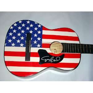  TRACY BYRD Autographed Signed USA FLAG Guitar INPERSON 