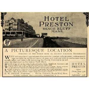  1907 Ad Hotel Preston Beach Bluff Ocean Colonial Priest 