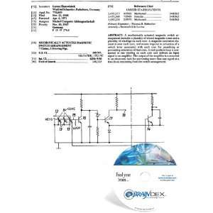  NEW Patent CD for MECHANICALLY ACTUATED MAGNETIC SWITCH 
