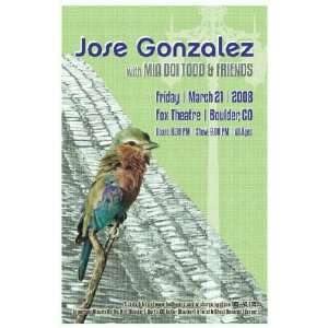  Jose Gonzalez Boulder Colorado Concert Poster MINT