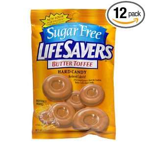 LifeSavers Sugar Free Butter Toffee Hard Candy, 2.75 Ounce Bags (Pack 