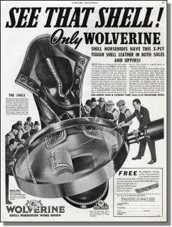 1939 Wolverine Horsehide Work Shoes Print Ad  