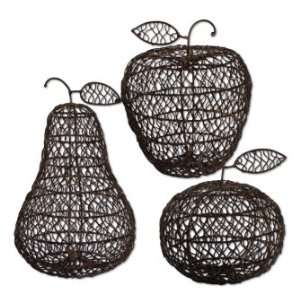   Other Accessories and Clocks Woven Fruit, Set/3 Furniture & Decor