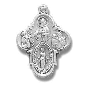   Jesus Mary St. Joseph St. Christopher with 18 Stainless Chain in Gift