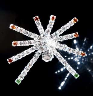 christmas snowflake rhinestone Xmas brooch pins 41*36mm  