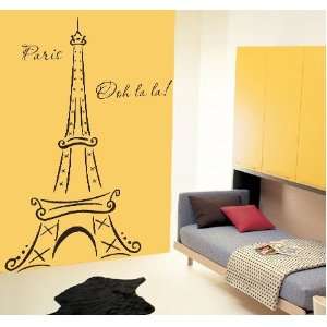 Eiffel Tower Ooh La La Paris 6ft Tall Vinyl Wall Decal Sticker Home 