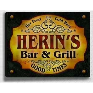  Herins Bar & Grill 14 x 11 Collectible Stretched 