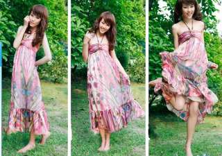 Fashional Korea Style Womes Lady Bohemian Maxi Chiffon Long Dress 