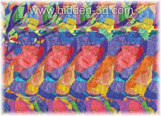 Surreal Diving 18x13 Stereogram Poster Hidden 3D  