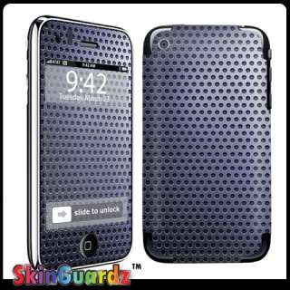 SILVER METAL DECAL SKIN TO COVER IPHONE 3G 3GS CASE  