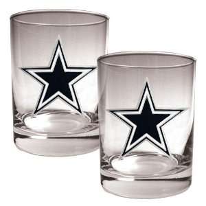  Dallas Cowboys NFL 2pc Rocks Glass Set   Primary logo 