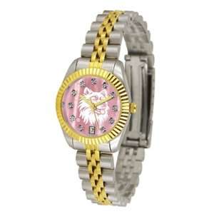  Huskies Ladies Gold Dress Watch With Crystals 