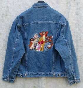 MENS  Winnie the Pooh Gang Denim Blue Jean Jacket Coat $ 