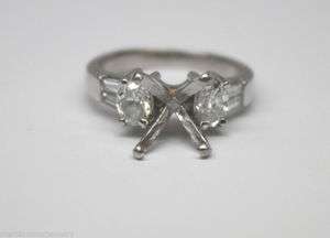 Heavy Platinum & 1.20 CT Diamond Engagement Ring Setting   Perfect 