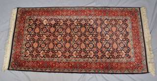   Oriental Carpet Indo Kashan Runner Wool Area Throw Rug 4 x 2  