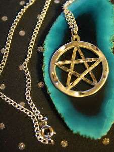 New PENTAGRAM Wicca Witchcraft Diamond Cut Necklace  