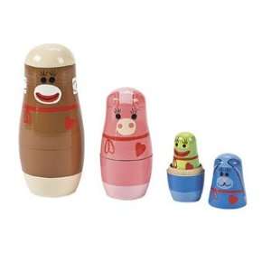  Sock Monkey & Friends Nesting Dolls   Novelty Toys & Toy 