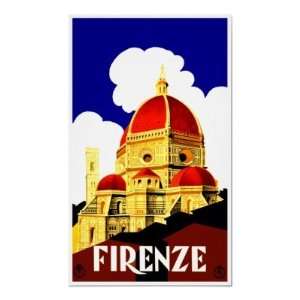   Firenze Italia Vintage Florence Italy Travel Posters