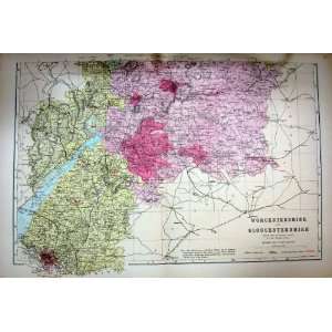  MAP 1884 WORCESTERSHIRE GLOUCESTERSHIRE CHELTENHAM