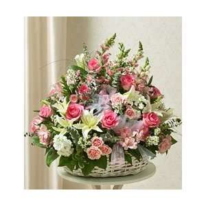 Funeral Flowers by 1800Flowers   Pink and White Sympathy 