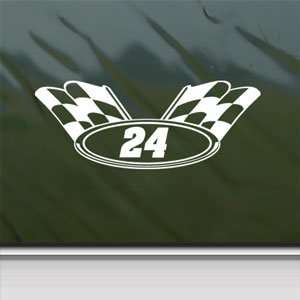   CHECKERD FLAG White Sticker NASCAR White Decal Arts, Crafts & Sewing